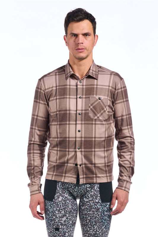 Beyond Gravel Wool Button Down Long Sleeve Shirt - Unisex TECH TEE JERSEYS + TANKS 3XS